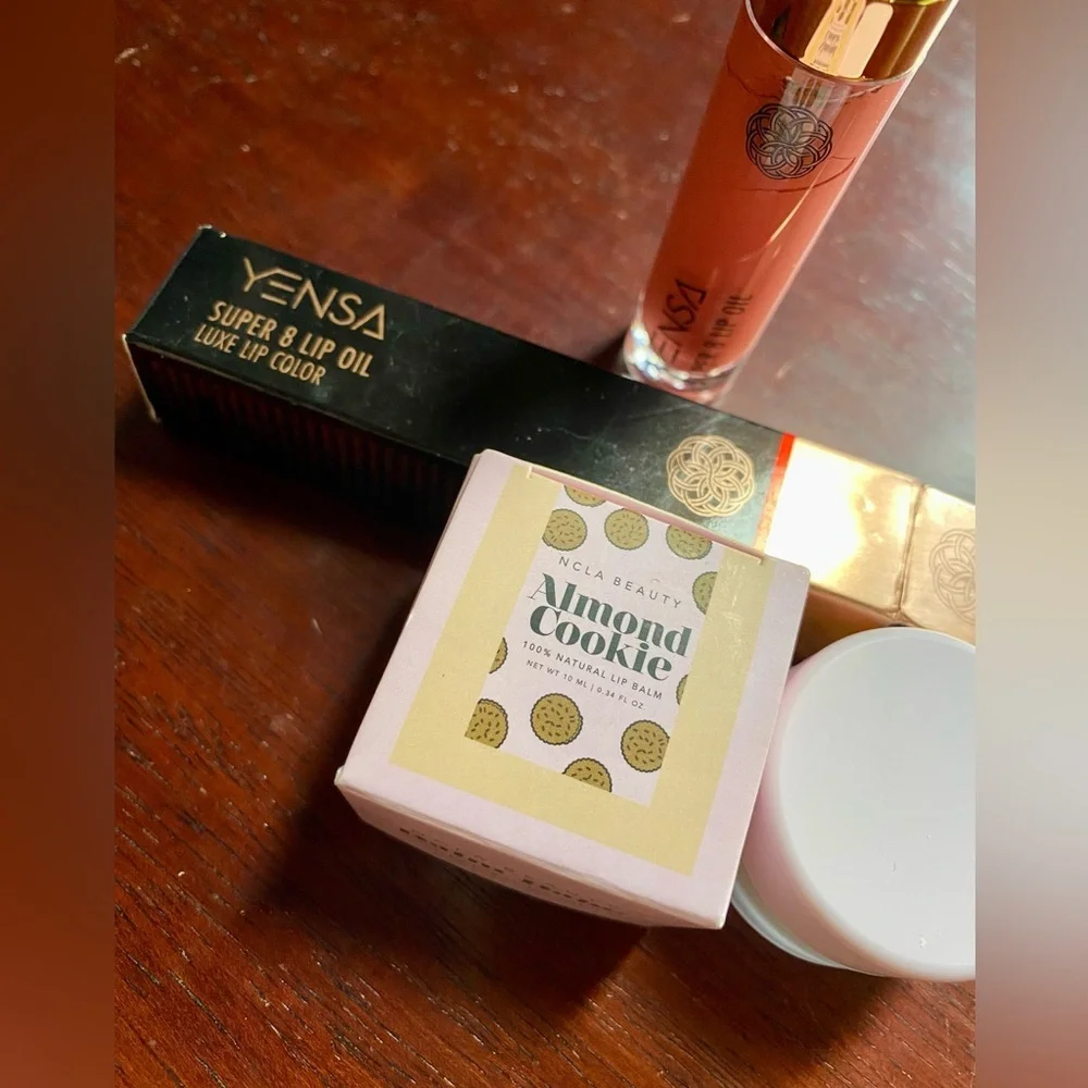 💥YENSA Super 8 Lip Oil Luxe Lip Color Modern Nude & NCLA Beauty Lip Balm💥 NIB